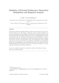 Similarity of Personal Preferences: Theoretical
