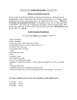 Food Box List - Lutheran Mission Society
