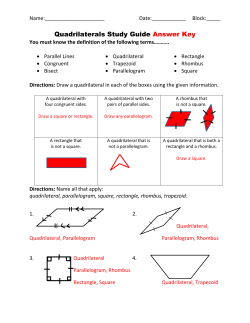 Quadrilaterals Study Guide Answer Key