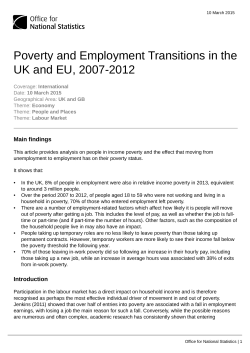 Poverty and Employment Transitions in the UK and EU, 2007-2012