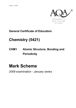 A-level Chemistry Mark scheme Unit 1 - Atomic Structure
