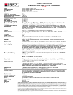 Tracker-Certificate on the NYMEX Light Sweet - SG