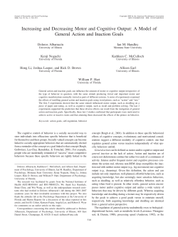 Increasing and Decreasing Motor and Cognitive Output: A