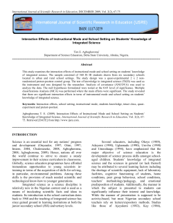 Interaction Effects of Instructional Mode and School Setting on