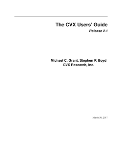 The CVX Users` Guide