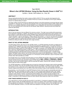 250-2012: Where`s the LISTING Window? Using the