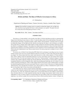 Divide and Rule: The Bane of Effective Governance in Africa