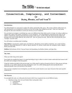 The 1950s - the take home webquest