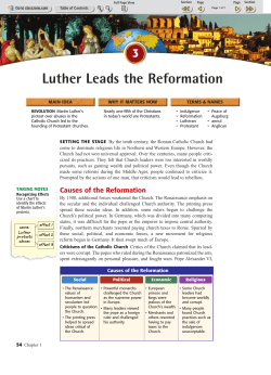 Luther Leads the Reformation