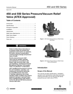 450 and 550 Series Pressure/Vacuum Relief Valve