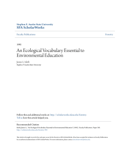 An Ecological Vocabulary Essential to Environmental Education