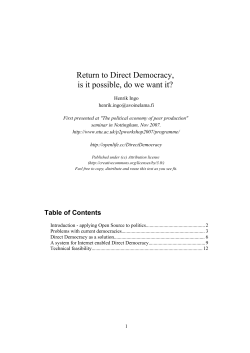 Return to Direct Democracy, is it possible, do we want it?