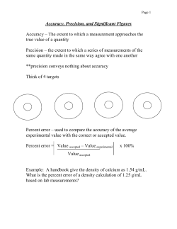 Accuracy, Precision, and Significant Figures