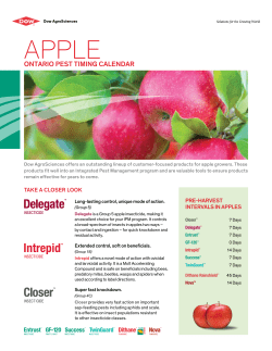 Apple Pest Timing Guide - Ontario