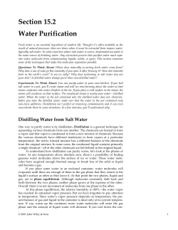 Section 15.2 Water Purification