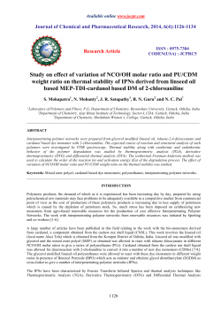 Study on effect of variation of NCO/OH molar ratio and PU/CDM