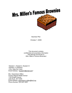 Business Plan &ndash; Mrs. Millen`s Famous Brownies