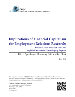 Implications of Financial Capitalism for Employment