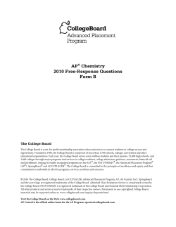 AP&reg; Chemistry 2010 Free-Response Questions Form B