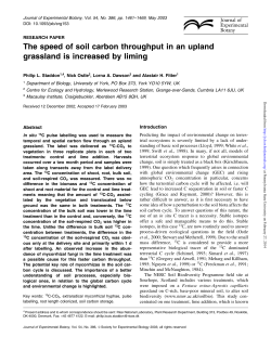 The speed of soil carbon throughput in an upland grassland is