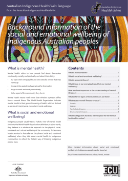 Background information of the social and emotional wellbeing of