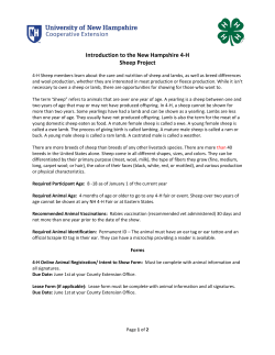 Introduction to NH 4-H Sheep Project