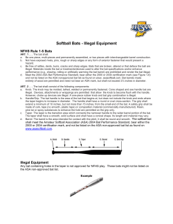 Softball Bats - Illegal Equipment