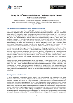 Facing the 21st Century`s Civilization Challenges by the Tools of