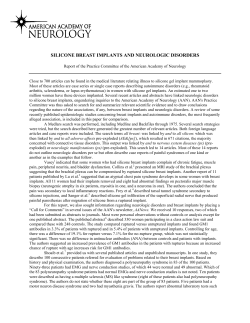 Silicone Breast Implants and Neurologic Disorders