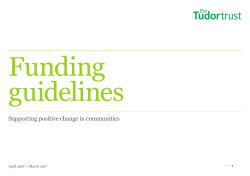 Tudor Trust Funding Guidelines