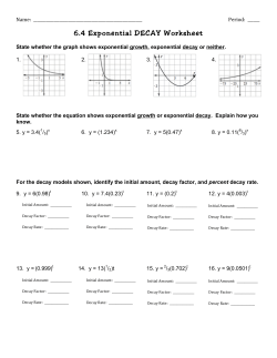 6.4 Exponential Decay Worksheet - Alg