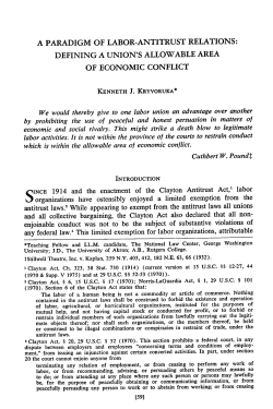 Paradigm of Labor-Antitrust Relations: Defining a Union`s Allowable