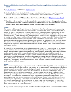 Imagery and Utilization of an Area Model as a Way of