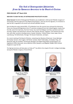 The Roll of Distinguished Philatelists