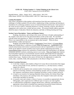 GSTR 100, STORIES, FALL 2000