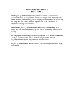 prayers of the people: lent, year c