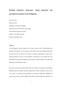 Reading remittance landscapes: female migration and agricultural