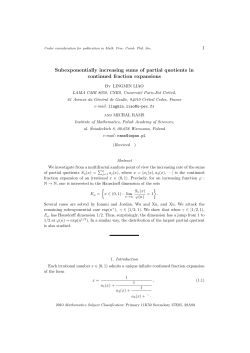 1 Subexponentially increasing sums of partial quotients in continued