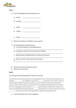 Part A: 1) Turn the following words into abstract nouns: