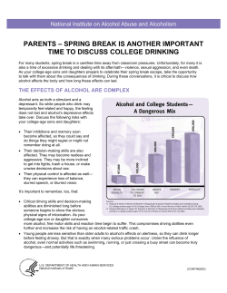 NIAAA -- Parents -- Spring Break is Another Important Time to
