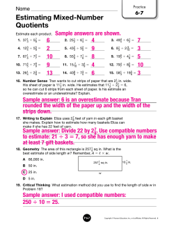 Estimating Mixed-Number Quotients