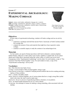experimental archaeology: making cordage