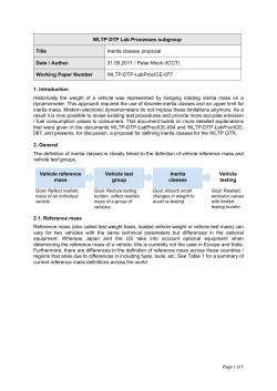 Inertia classes proposal