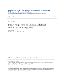 Daoist perspectives on Chinese and global environmental