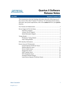 Quartus II Software version 3.0 Release Notes