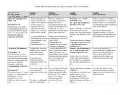 Seventh Grade Seventh Grade Reading Rubric Assessing Tasks 1