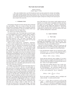 The Units Survival Guide