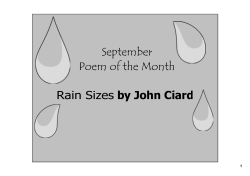 September Poem of the Month Rain Sizes by John Ciardi
