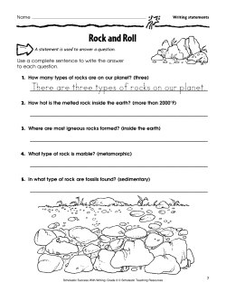 Rock and Roll There are three types of rocks on our