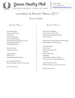 Brunch, Shower and Lunch Menus